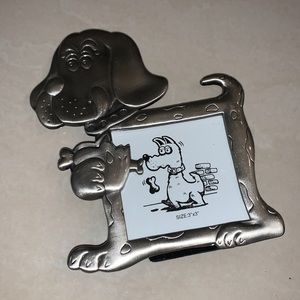 DOG PHOTO FRAME NWOT 3x3 SILVER